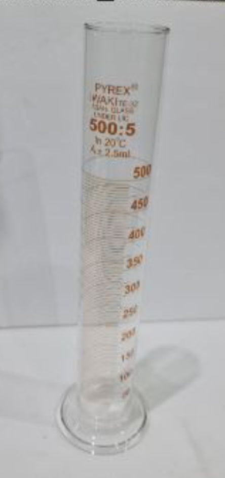 Thick Glass Graduated Measuring Cylinder, Borosilicate 3.3, Hexagonal Base 500 Ml For Laboratory Use, Made In China