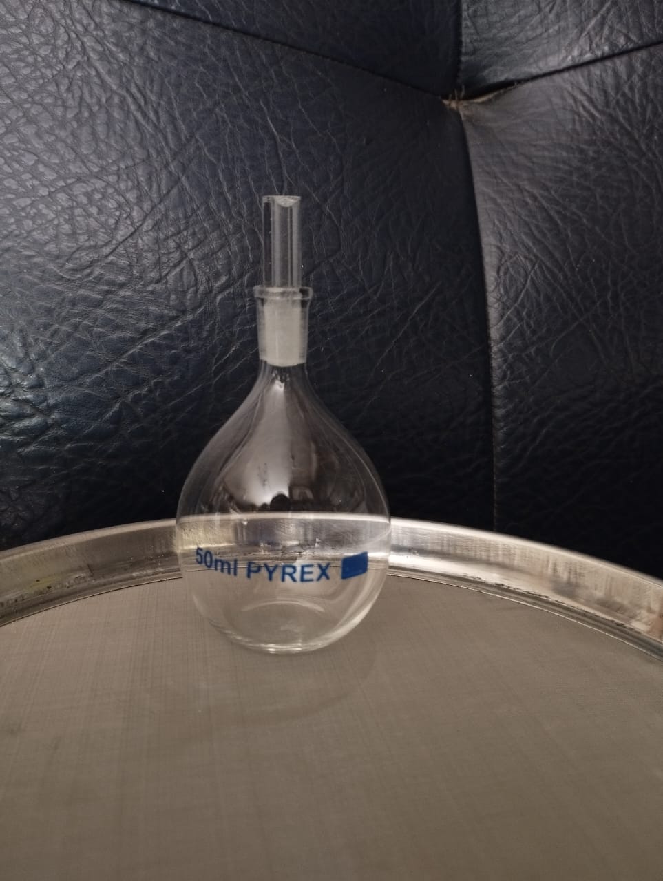 50ml Specific Gravity bottle PYREX || Narrow, cylindrical shape | Borosilicate Glass| Flat bottom Glass Flask