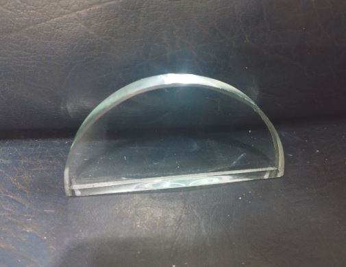 High Premium Quality D-Shaped Glass Slab/ Transparent and Refractive Glass Slab.