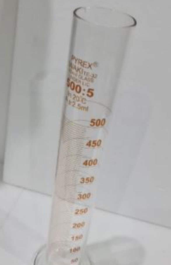 Thick Glass Graduated Measuring Cylinder, Borosilicate 3.3, Hexagonal Base 500 Ml For Laboratory Use, Made In China