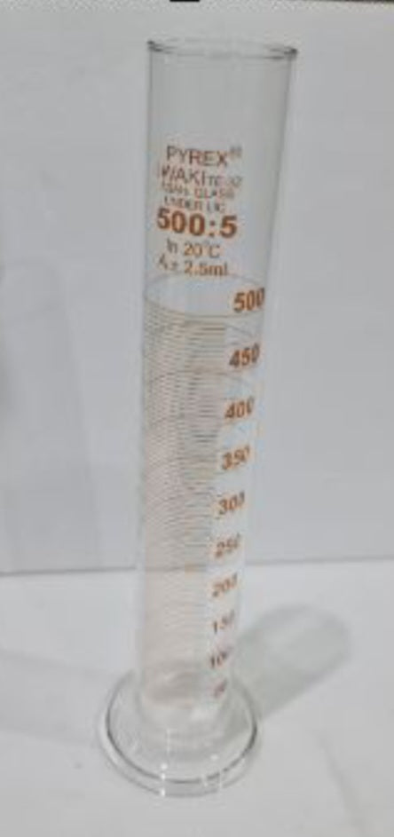 Thick Glass Graduated Measuring Cylinder, Borosilicate 3.3, Hexagonal Base 500 Ml For Laboratory Use, Made In China