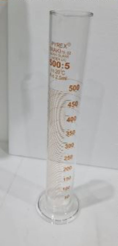 Thick Glass Graduated Measuring Cylinder, Borosilicate 3.3, Hexagonal Base 500 Ml For Laboratory Use, Made In China