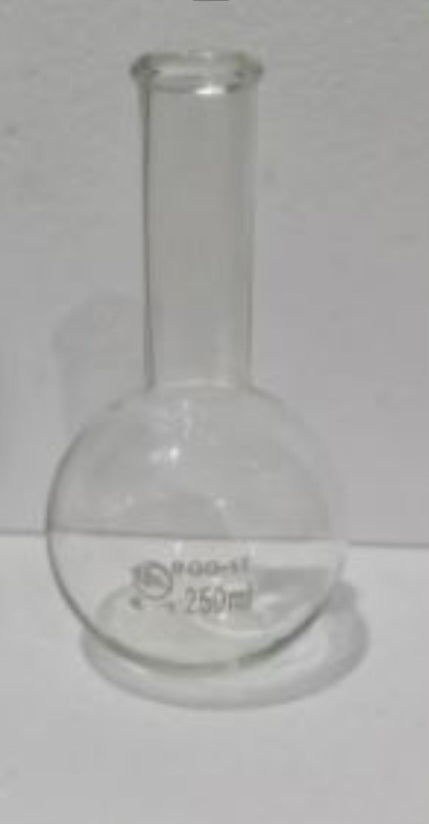 Stony Lab Single Neck Round Bottom Boiling Flask 250ml (GG-17), Standard Joint, Lab Supplies Glassware.