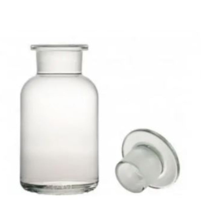 1000 mL Wide Mouth Graduated Round Reagent Media, Ground Glass Stopper Clear Glass or Wide Mouth.